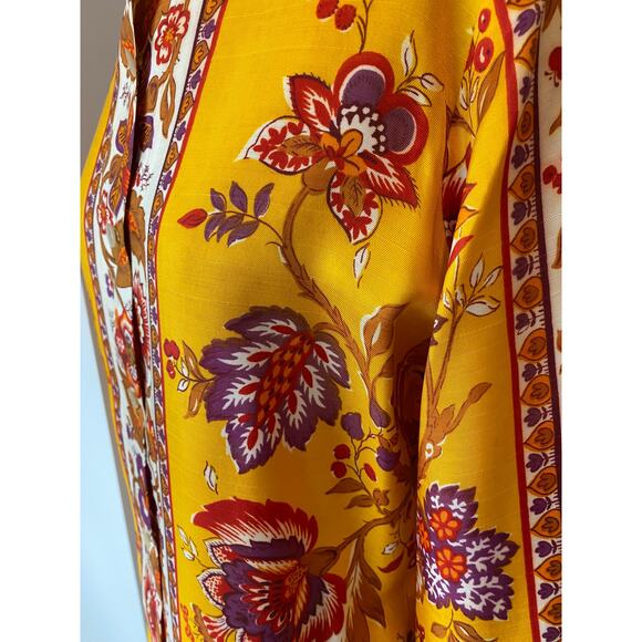 Saks Fifth Ave Vintage Ala Casa by Eddy George Button Down Shirt & Sash size S/M - Picture 9 of 15